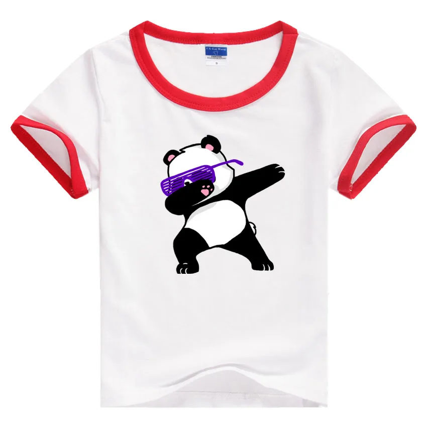Новая футболка с принтом «Dab Panda» Детская летняя забавная Футболка для девочки Мальчики Повседневная хлопковая футболка с короткими рукавами для детей - Цвет: C4