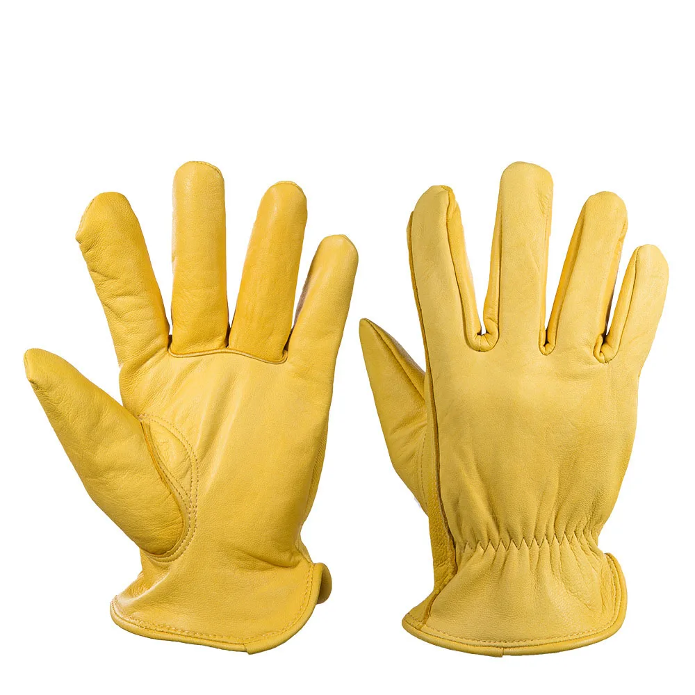 Sheepskin Driver Gloves Protective Labor Insurance Handling Full Leather Gardening Gloves 