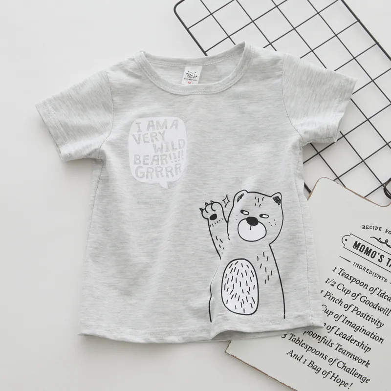 Cotton Boys' Clothing Baby T Shirt Short Sleeve Baby Boys T-Shirts Cartoon Casual Summer First Birthday Boy Clothes Tops