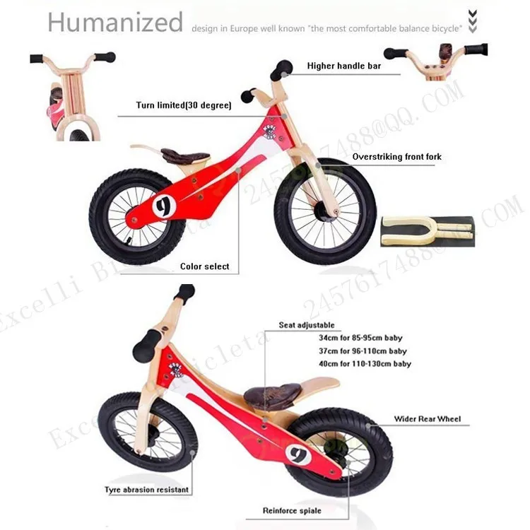 b02-Baby two wheels Wood Balance Bike for 2-6 Years age Bicicleta Infantil Balance Bike Kid's bicycle Common Childen's Cycling