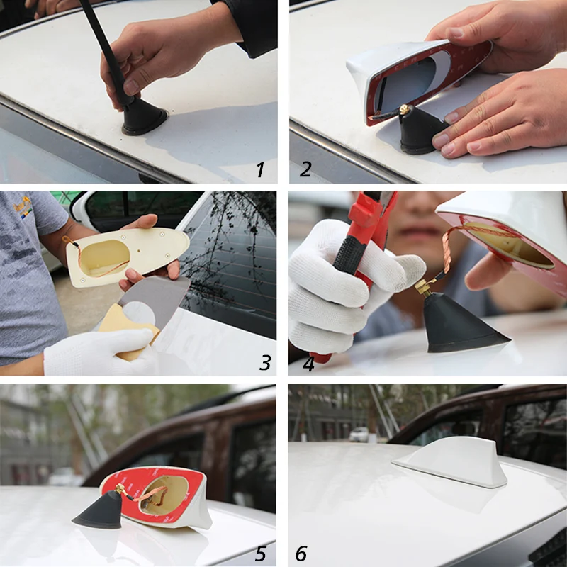Enhanced Shark Fin Car Radio Antenna with FM Signal Design