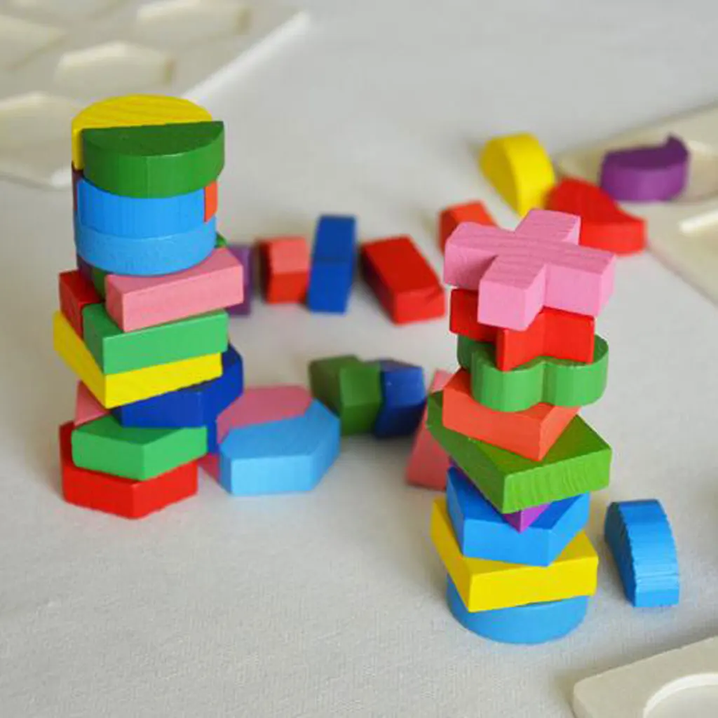 3 комплекта Дети Детские Деревянные Геометрия Монтессори головоломки раннего обучения Развивающие игрушки Прохладный подарок