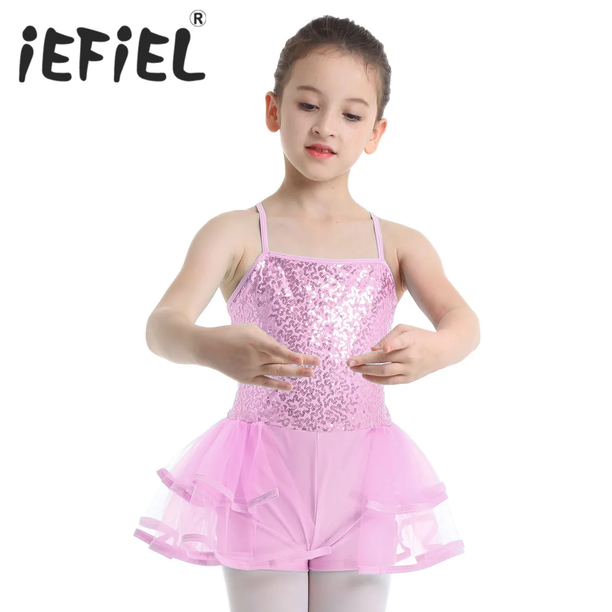 

Little Girls Kids Sequins Ballet Tutu Dress Girls Kids Tulle Dancewear Gymnastics Leotard Ballerina Party Performance Costumes