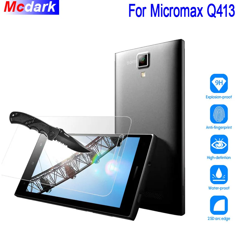 Закаленное стекло Mcdark 9H для Micromax Q413 защитная пленка экрана стеклянная легкая в