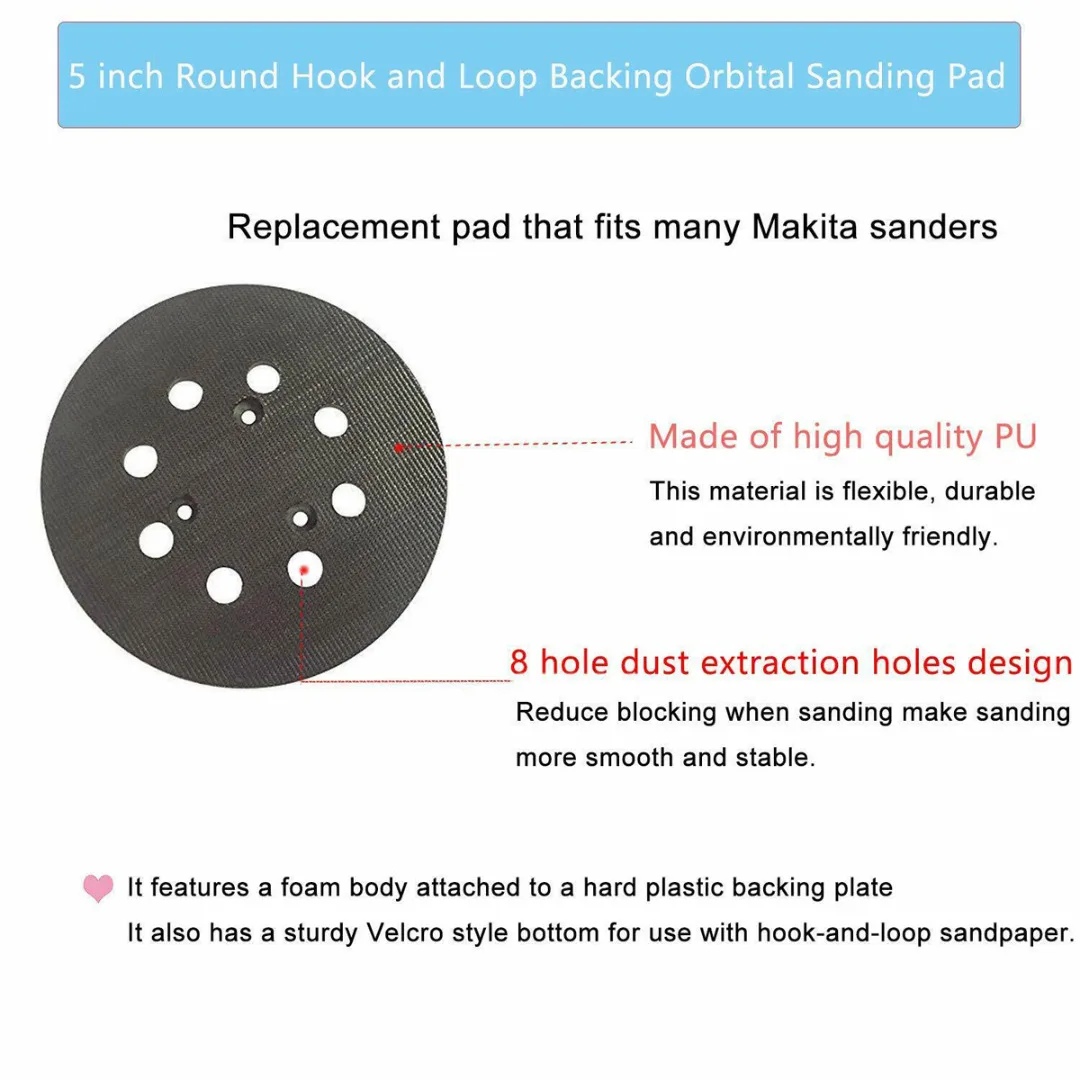 Mayitr 1 шт. 5 дюймов 125 мм 8 отверстий 3 гвозди крючки шлифовальная подложка+ зарядного устройства с Makita случайная орбитальная шлифовальная машина замена для электрический шлифовальный станок