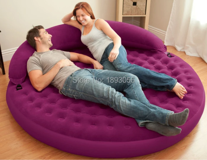 191x53cm purple round pvc flocking air bed cushion chinese sofa bed double sofa backrest lazy leisure - Circle Beds Furniture 191x53cm purple round pvc flocking air bed cushion chinese sofa bed double sofa backrest lazy leisure - Circle Beds Furniture
