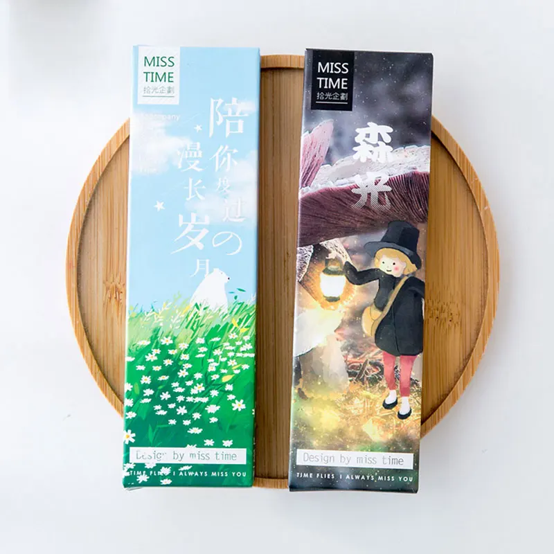 

30pcs/box kawaii Whale Fish paper bookmark Korean cute bookmarks book holder message card school supplies papelaria