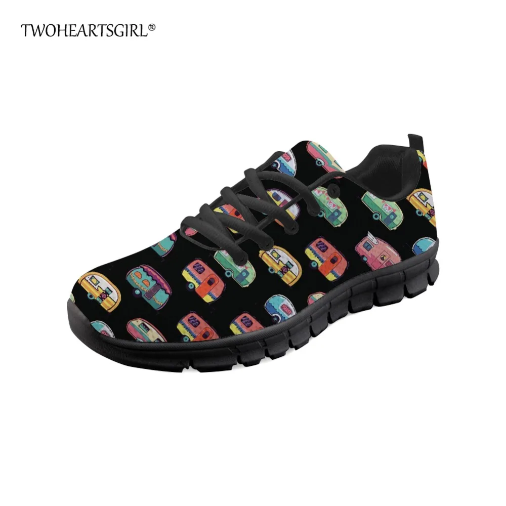 

Twoheartsgirl Breathable Car Print Mesh Shoes for Men Lace Up Flat Vulcanized Shoes Personalized Male Mesh Sneakers Plus 45