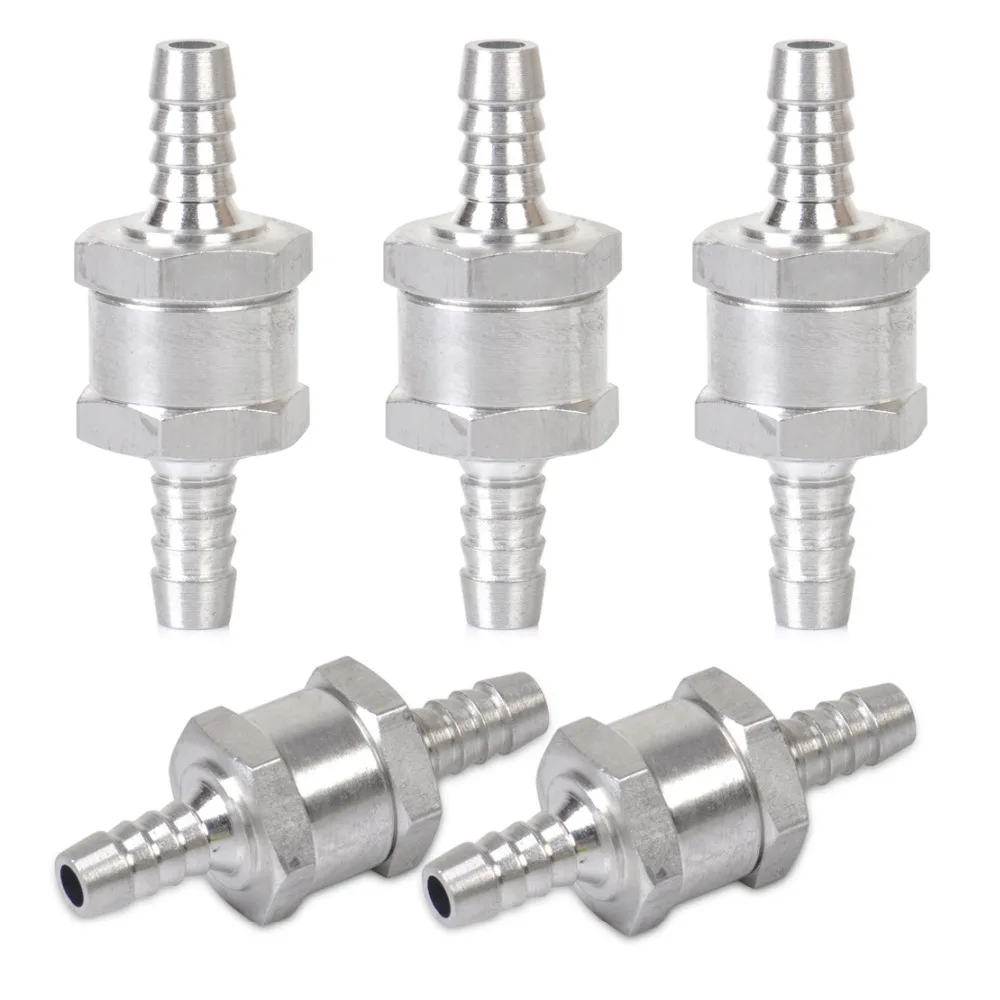 

beler 5 PCS 8mm 5/16" Fuel Non-Return One Way Check Valve Petrol Diesel Marine Aluminum Alloy for water petrol diesel oils