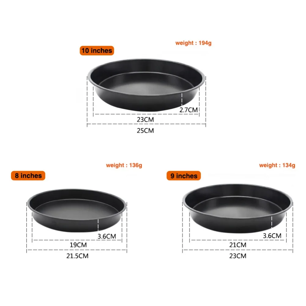 8 9 10 дюймов тарелка для пиццы круглая глубокая тарелка для пиццы поднос из углеродистой стали антипригарная форма инструмент для выпечки хлеба форма для выпечки