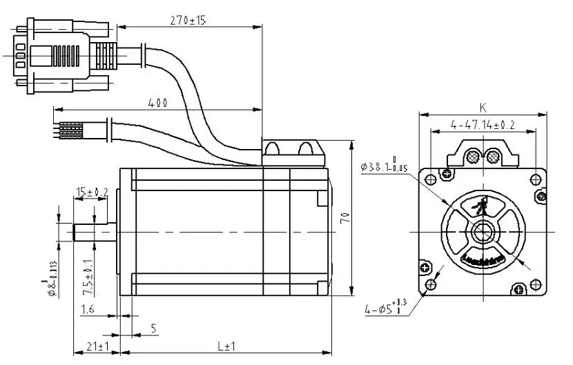NEMA23 Clsoed loop motor drawing