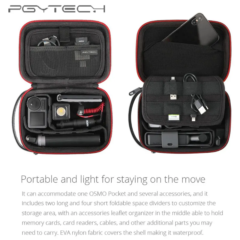 Чехол PGYTECH Carring мини сумка для хранения DJI OSMO Pocket Gimbal/ Action/Gopro Hero7 6 5 4 аксессуары