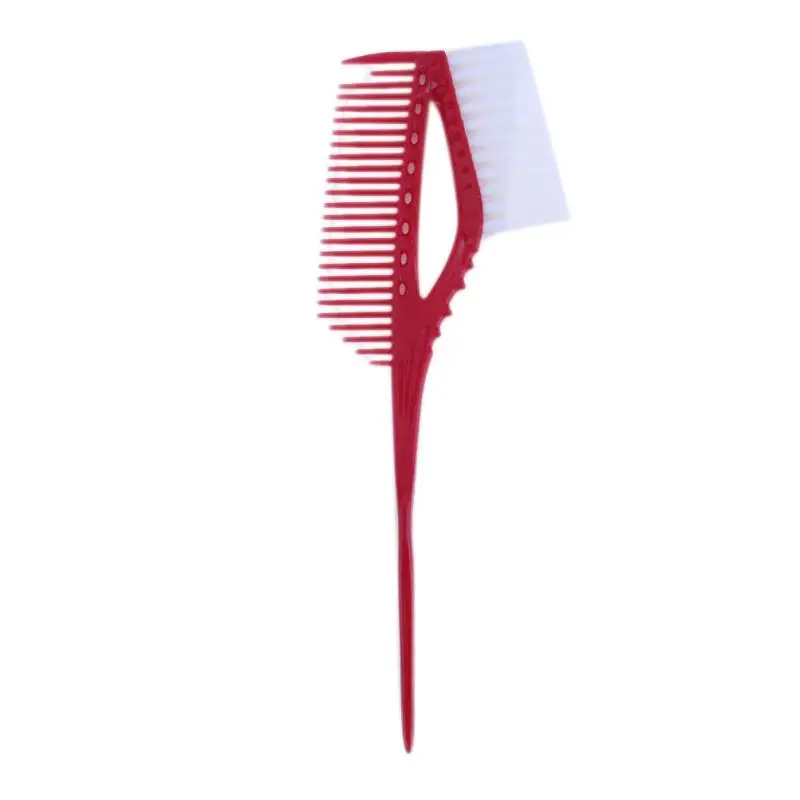 Пластиковая расческа для окрашивания волос, расческа для парикмахерской, инструмент для укладки волос, цветные расчески с кистью - Цвет: Красный