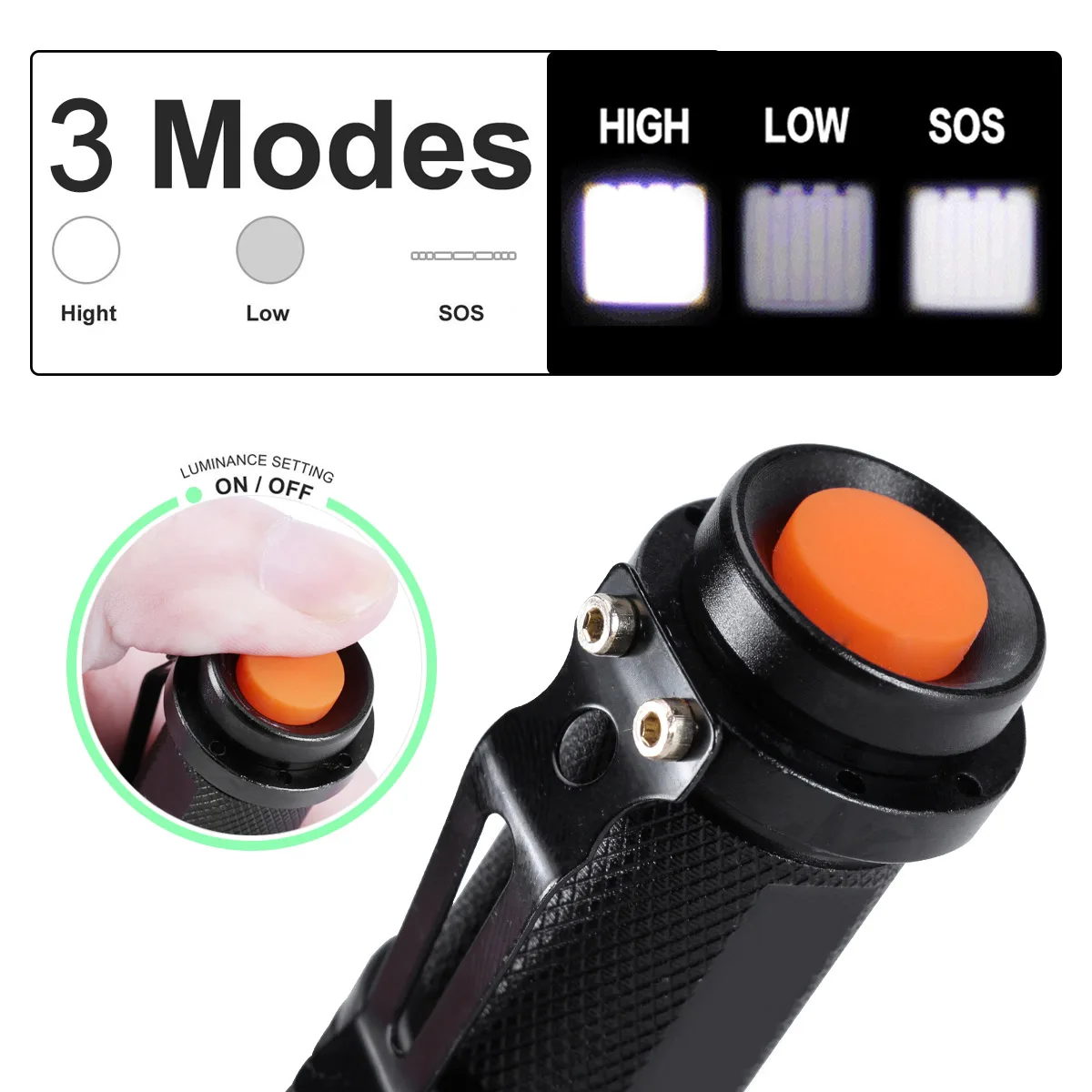 High Power Tactical Handheld LED Mini Flashlight 3 Modes Zoomable