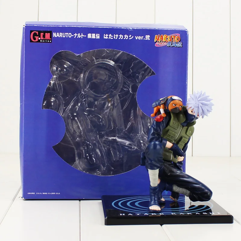 

14cm Naruto Shippuuden Kakashi Figure Toy GEM Hatake Kakashi With Ninken Pakkun Dog Ninja Hounds Model Doll