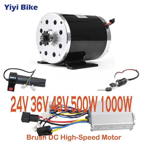 Почищенный щеткой DC мотор, конверсионный набор, электрический велосипед 24 V-48 V 500W 1000 Вт Мотор контроллер 3 Скорость дроссельной заслонки bicicleta electrica plegable - Цвет: 48V 1000W With Foot
