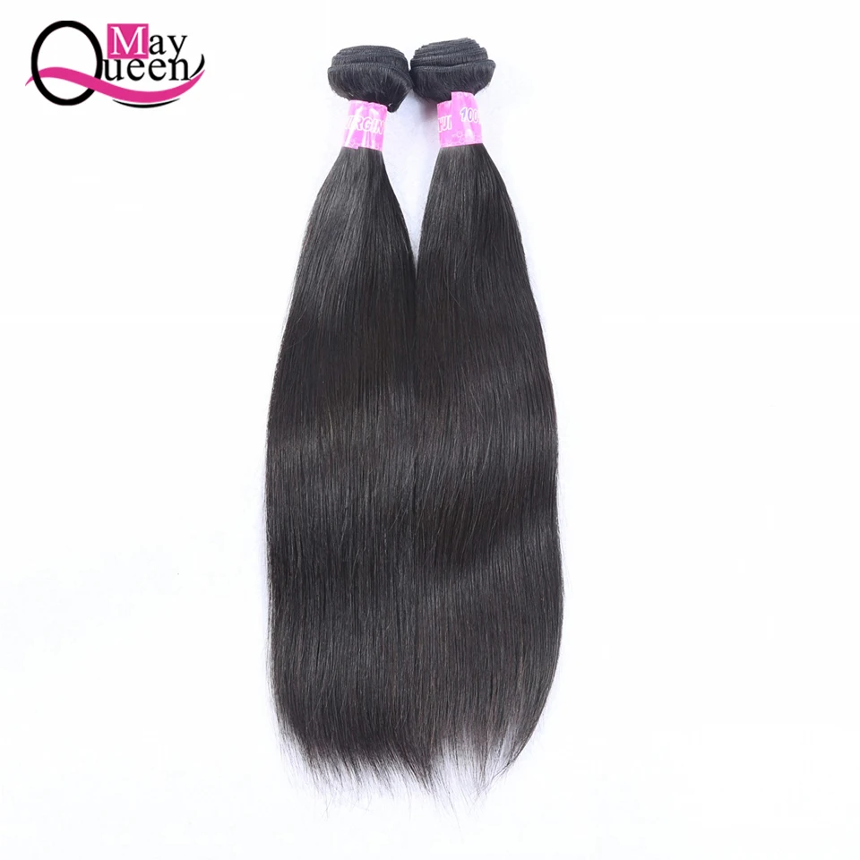 

Indian Straight Hair 3 Bundles Hair Weft Weave Extensions Non Remy Natural Color 100% Human Hair Bundles Can By Dyed May Queen