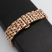 Solid Stainless Steel bracelet watch strap Metal Wristwatches Band pink gold Watchband belt butterfly clasp 16mm 18mm 20mm 22mm цена Solid Stainless Steel bracelet watch strap Metal Wristwatches Band pink gold Watchband belt butterfly clasp 16mm 18mm 20mm 22mm цены онлайн