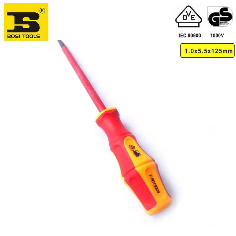 Профессиональные плоские отвертки BOSI VDE 1 0 мм x 5 125 Магнитные|screwdriver manufacturer|screwdriver