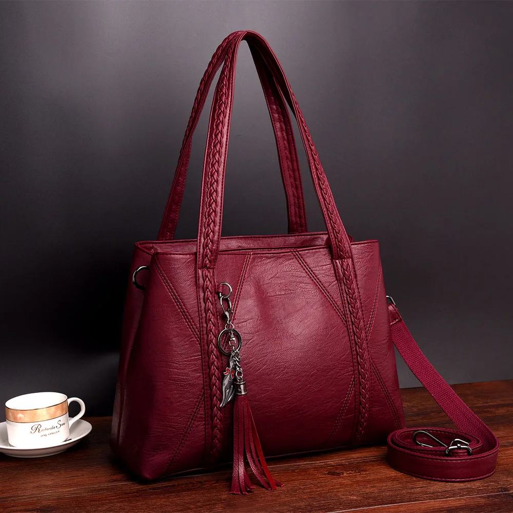 New Leather Tassel bags Large Capacity Women Shoulder Messenger Bag Handbag Famous Big Bag Designer Handbags High Quality Sac New Leather Tassel bags Large Capacity Women Shoulder Messenger Bag Handbag Famous Big Bag Designer Handbags High Quality Sac