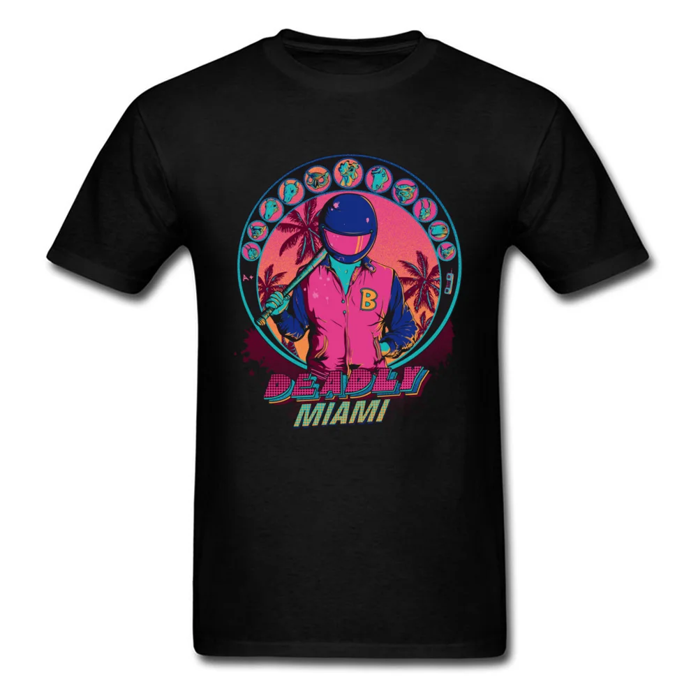 Deadly Miami Leisure T-shirts for Men 100% Cotton Fabric VALENTINE DAY Tops Tees Tee Shirts Short Sleeve Latest Crew Neck Deadly Miami black