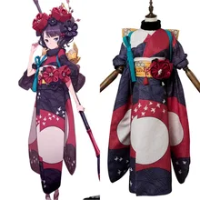 Fate Grand Order Косплей катсушика Hokusai косплей костюм, полный набор костюм кимоно Хэллоуин Карнавальный костюм для женщин 2 типа