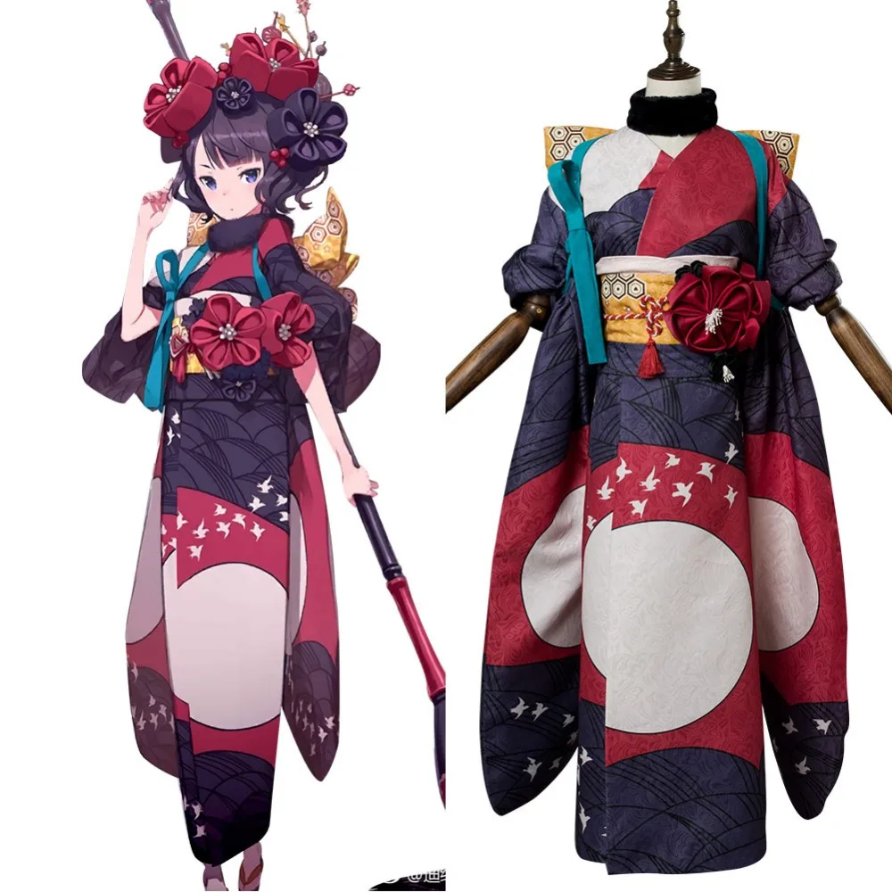 Fate Grand Order Cosplay Katsushika Hokusai Косплей Костюм Полный комплект костюм кимоно Хэллоуин