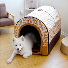 Мягкая кровать для домашних животных, кошек, собак, дом с водонепроницаемым покрытием для больших собак