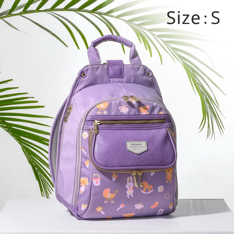 Новинка SUNVENO, сумка для подгузников, модная детская сумка, рюкзак, органайзер для детских вещей, для мамы, для мам, пеленка для мам, сумка для пеленания, уход за ребенком - Цвет: purple S
