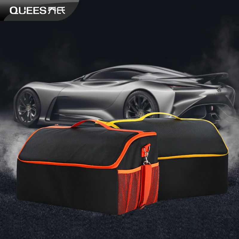 

QUEES Collapsible Cargo Trunk Organizer Storage for Car SUV Van Multi Compartments Heavy Duty Non-Slip