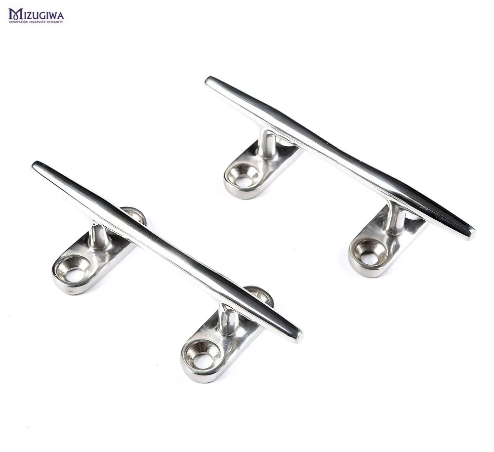 

Mizugiwa 2pcs 5 inch Marine Grade Stainless Steel Open Base Cleats Boat Rope Cleat CLEAT 5'' Mooring Cleat For Marine Yacht