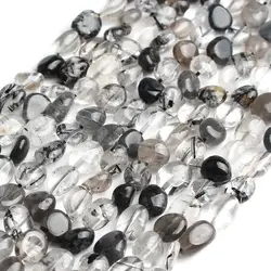 Бусины из натурального камня 6-8 мм нерегулярные черные рутиловый кварц бусины для изготовления ювелирных изделий браслет ожерелье 15 дюймов