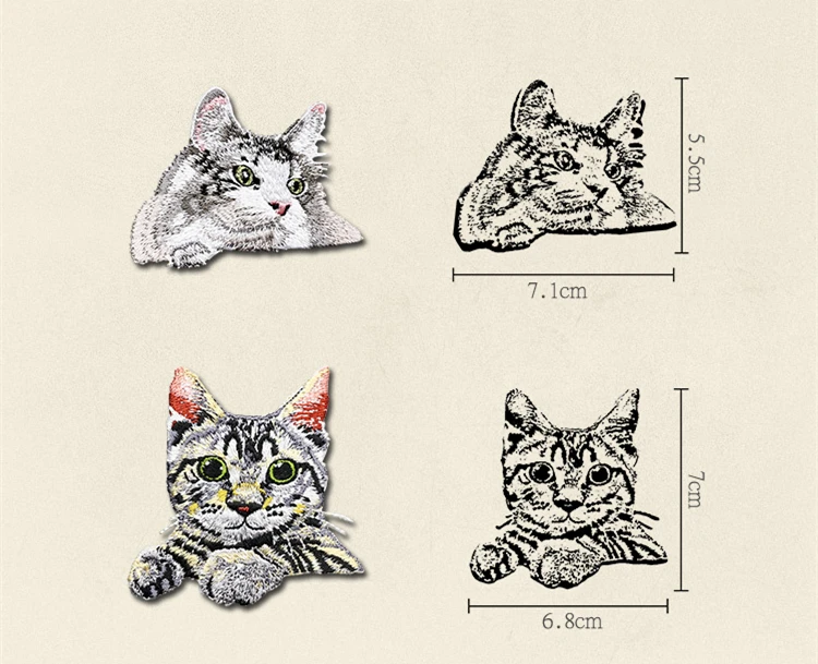 Maxsin 1 шт. вышитые тканевые нашивки Карманный Кот железные на милые вышитые наклейки DIY патч кошки одежда аппликация Значки