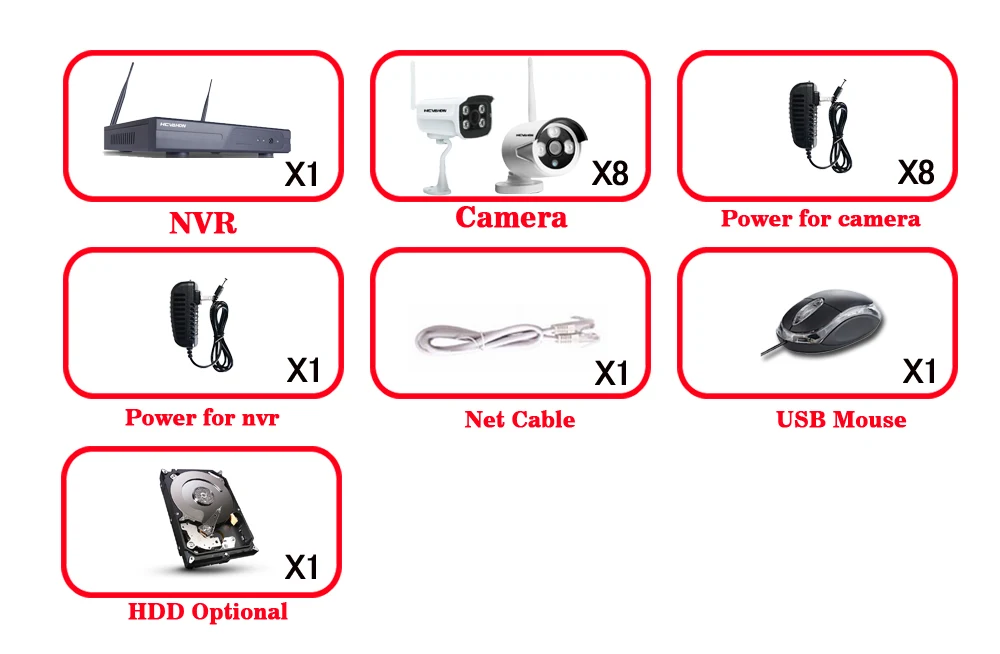 HCVAHDN Plug And Play 8CH NVR Беспроводной CCTV Системы 1080P HD IP66 Мини безопасности дома видео WI-FI IP Камера комплект видеонаблюдения ONVIF