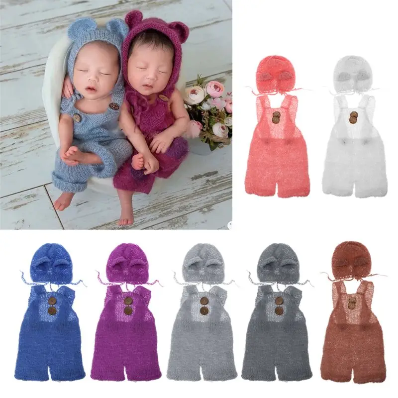 Шапка и комбинезон для новорожденных Комплект из мягкого мохера Bebe Одежда
