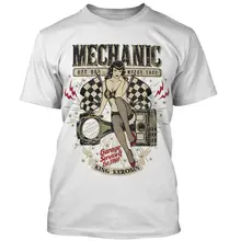 Camisetas para hombre, Top de marca, ropa ajustada, camiseta mecánica, Pin Up, Oldschool, Rockabilly Racer, camiseta Vintage Bobbertee para hombre