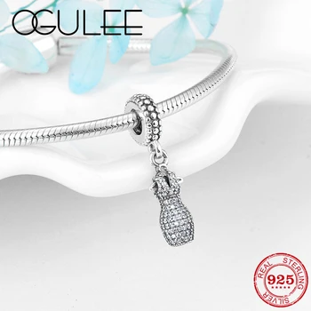 

Fashion 925 Sterling Silver Sexy Chic Skirt Package Hip shape Pendant Bead Fit Original European Charm Bracelet Jewelry Making