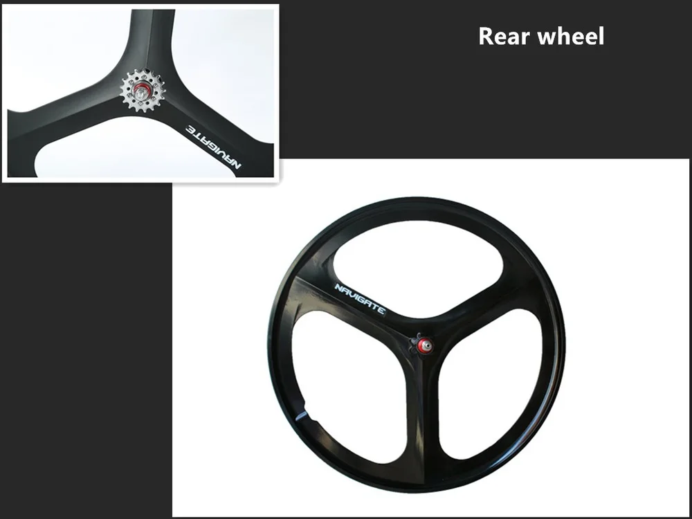 1 шт. 700 высокое качество дорожный велосипед односкоростная фиксированная передача колеса для велосипеда рулевое колесо фиксированная передача - Цвет: Rear wheel Black