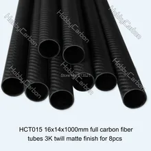 100 carbon fiber pipes tubing strips HCT015 Free shipping by DHL 8pcs pack 16x14X1000mm