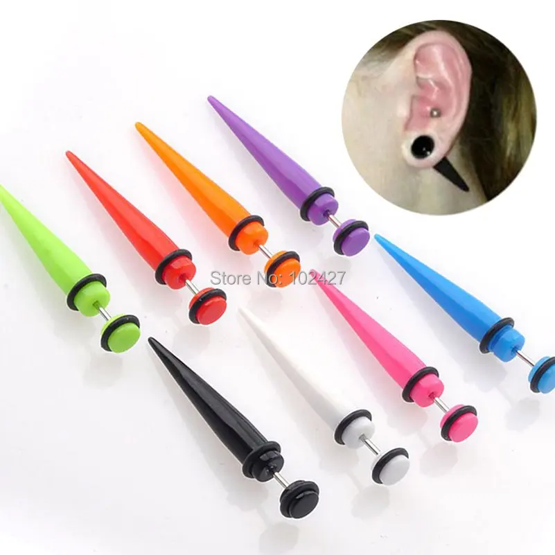 Hot Selling 1 Pair Men's Acrylic Fake Ear Tapers Piercing Body Pircing