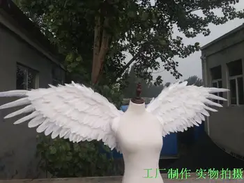 

Beautiful birthday gifts nice white angel feather wings wedding home decoration supply Magazine shooting props