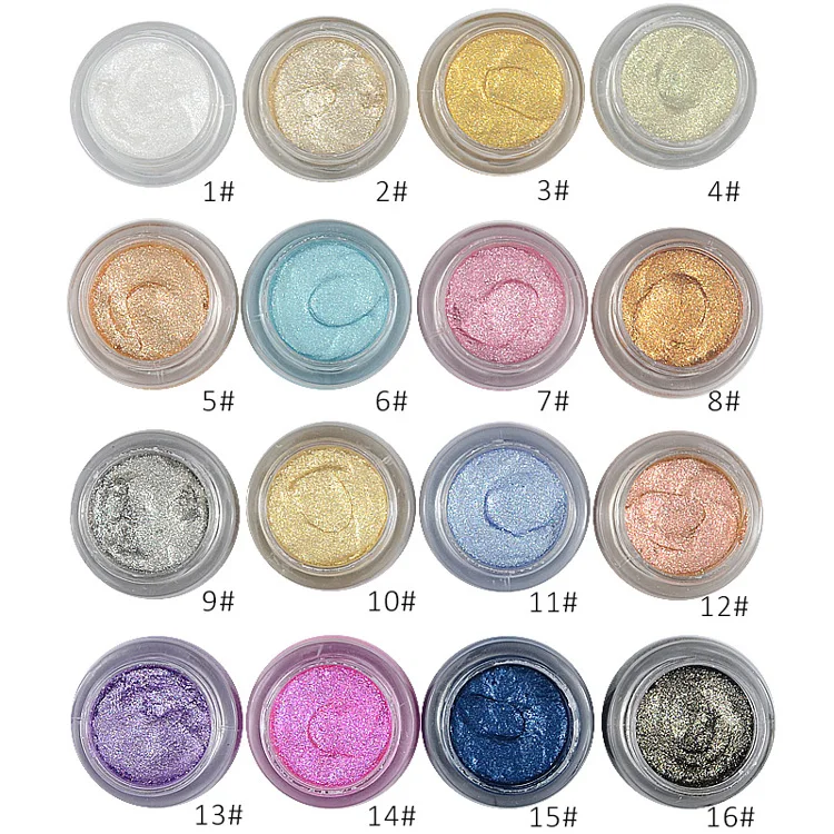 LOVE ALPHA 16 Colors Eye Shadow Professional Eyes Makeup Glitter Single Color Eyeshadow Gel Party Brand Cosmetics Flash Powder (25)