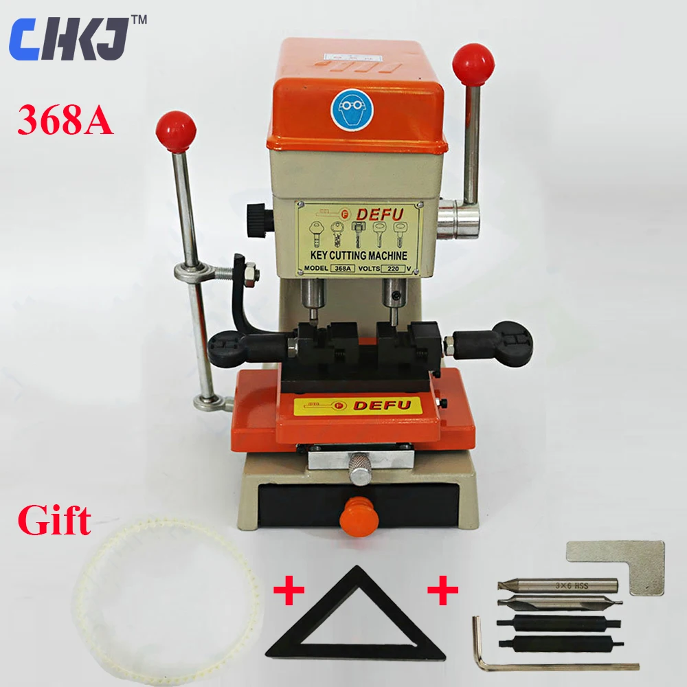 CHKJ DEFU 368A Key Duplicating Machine 180W Vertical Key Cutting Machine End Milling Drill Making Car Door Keys Locksmith Supply