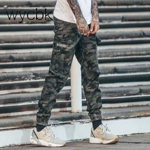 Wycbk человек большой карман соединены камуфляж брюки карго ноги локомотив модные брюки уличная Мужская дикая Повседневная Брюки