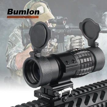 

Tactical 30mm 3X Magnifier Scopes Optics Focus Adjusted Fits Red Dot Sight with Picatinny Weaver Rail Mount With Covers HT6-0067