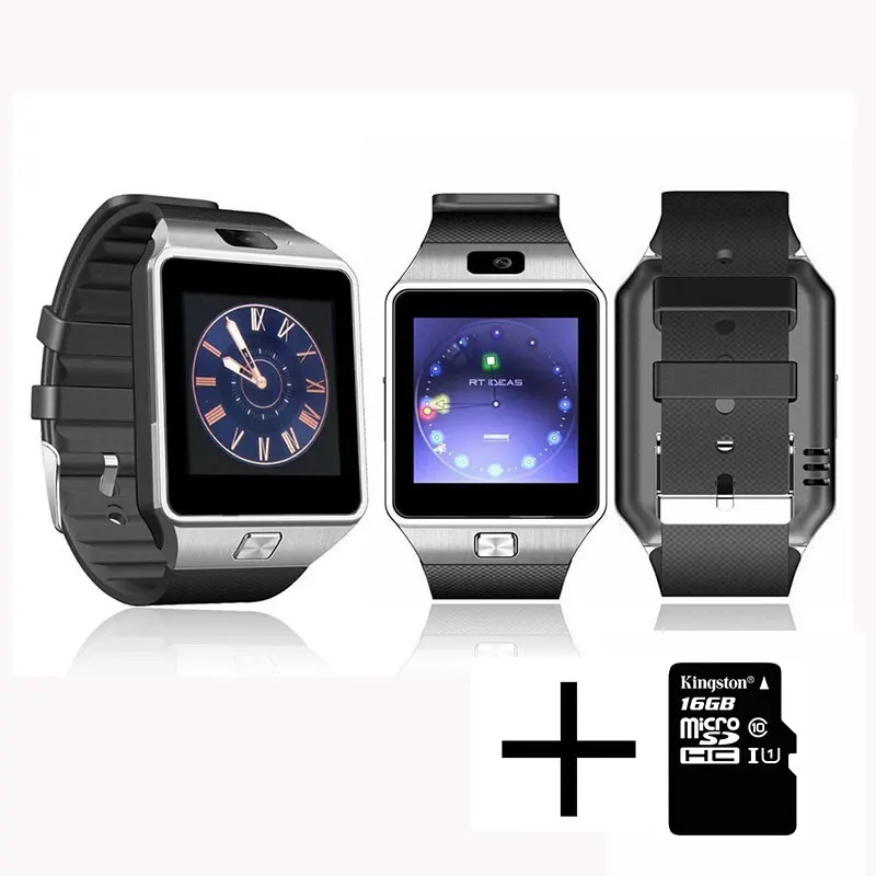 Wearable Devices DZ09 Smart Watch Support SIM TF Card Electronics Wrist Watch Connect Android Smartphone +16GB memory card