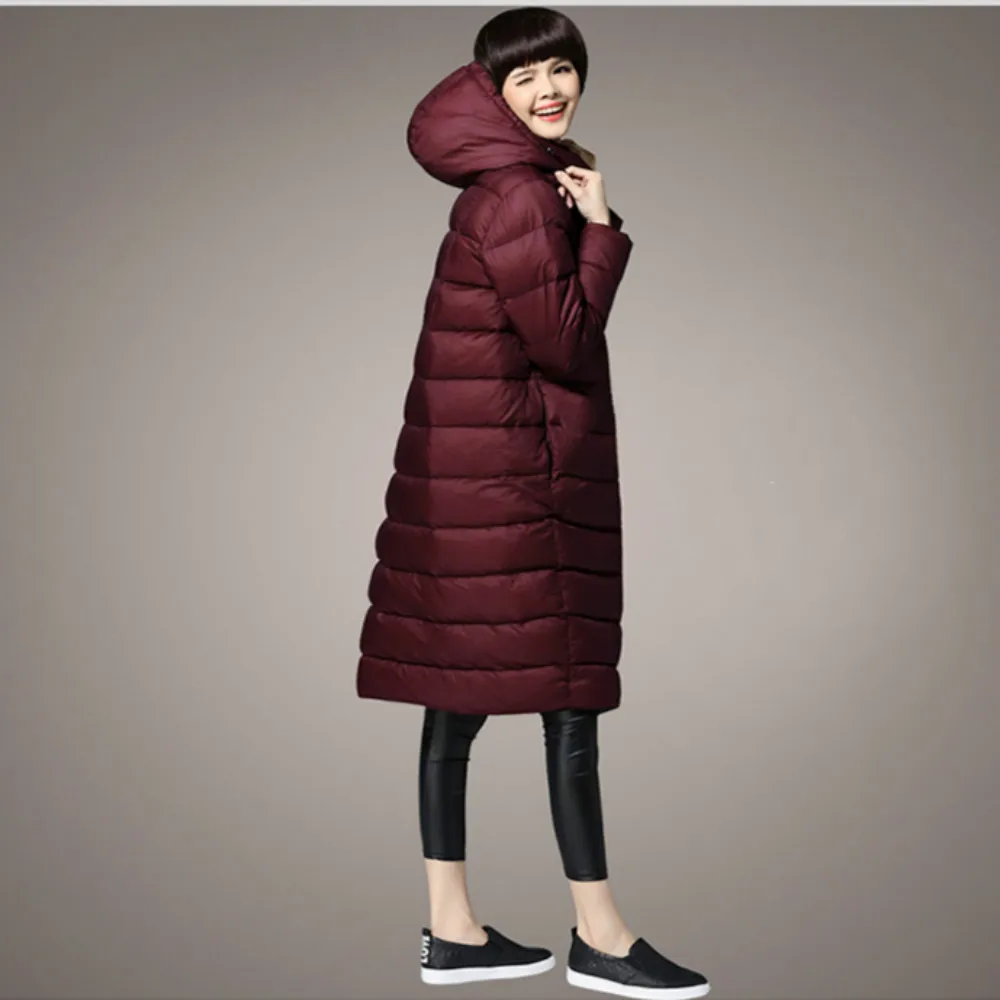 Femelle Remplissage Chaud Lâche Mode Duvet À 2017 Manteau Hiver Rouge Épaissir Designer Capuchon Canard Long Parka De Bourgogne Femmes Vestes Vin vCnXZqwCxa