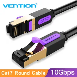 High-Speed Cat7 Ethernet Cable - RJ45 SSTP Network Patch Cord (Available in 5m, 10m, 20m Lengths) - 0.5m (Cat7 Round  Black)