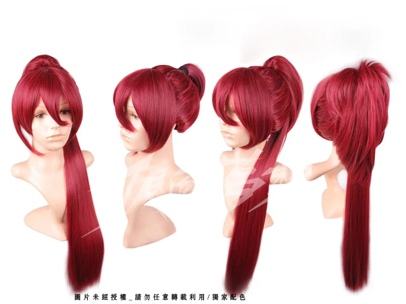 New Puella Magi Madoka Magica Kyoko Sakura Long red Cosplay Wig clip ponytail