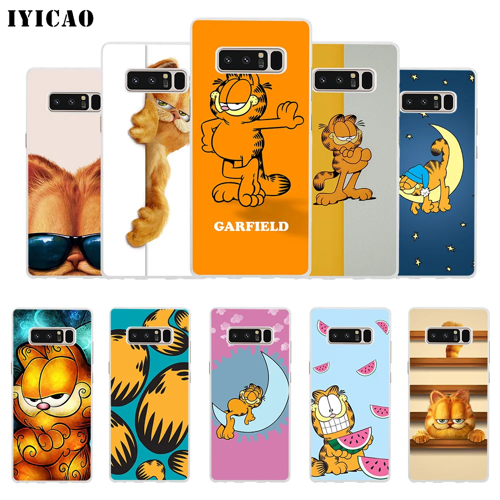 IYICAO Garfield Мягкий силиконовый чехол для телефона Samsung A5 A6 Plus A7 A8 A9 J3 J5 J7 Note 8 9 TPU |
